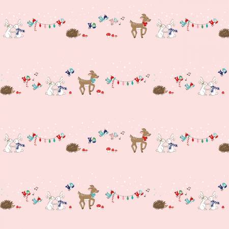 {New Arrival} Riley Blake Tasha Noel Pixie Noel 2 Animals Pink