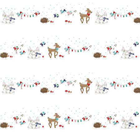 {New Arrival} Riley Blake Tasha Noel Pixie Noel 2 Animals White