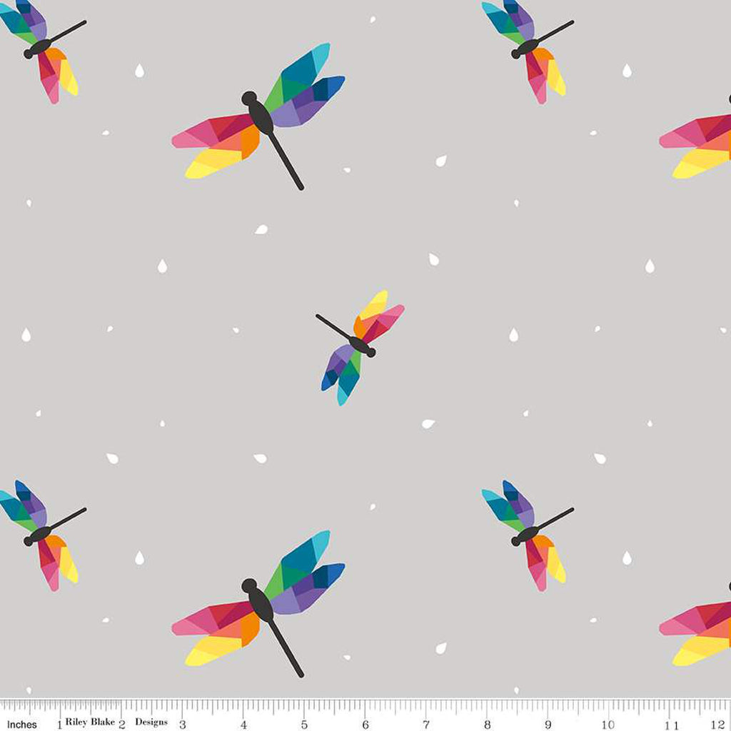 Riley Blake Kirsty Lea Imagine Dragonfly Flight Grey