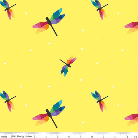 {New Arrival} Riley Blake Kirsty Lea Imagine Dragonfly Flight Yellow