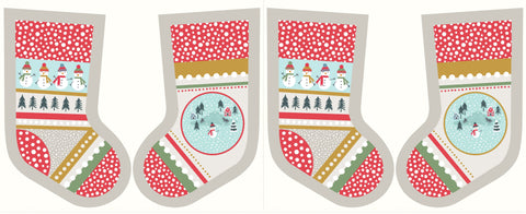 Lewis & Irene Snow Day Stockings Cream Metallic