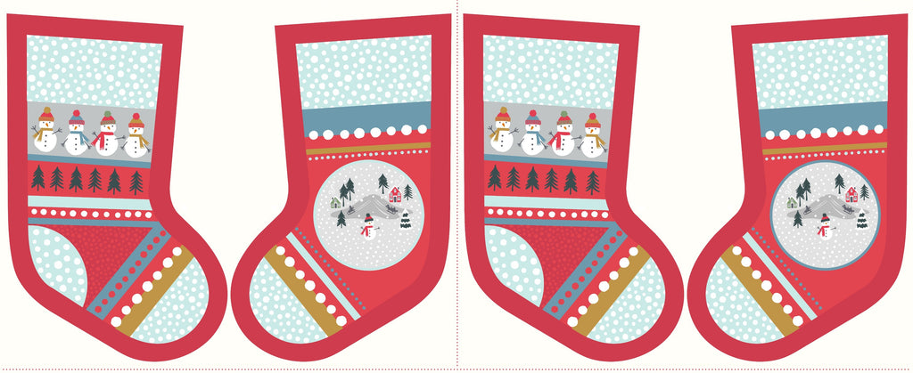 Lewis & Irene Snow Day Stockings Red Metallic