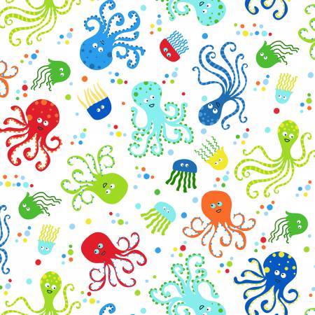 Timeless Treasures Snorkle Adventure Optic Octopus