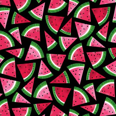 Timeless Treasures Black Watermelon Slices