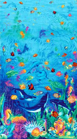 Timeless Treasures Chong-a Hwang Multi Ocean Magic Panel