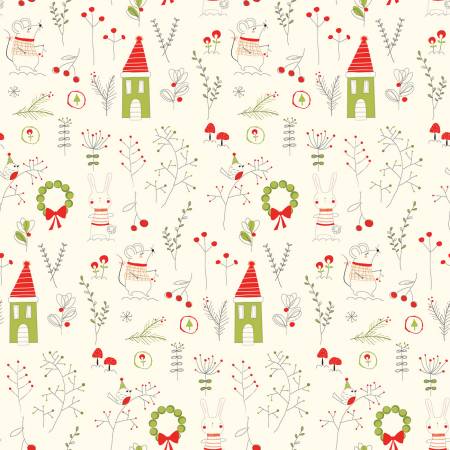 Riley Blake Sandy Gervais Merry Little Christmas Main Cream