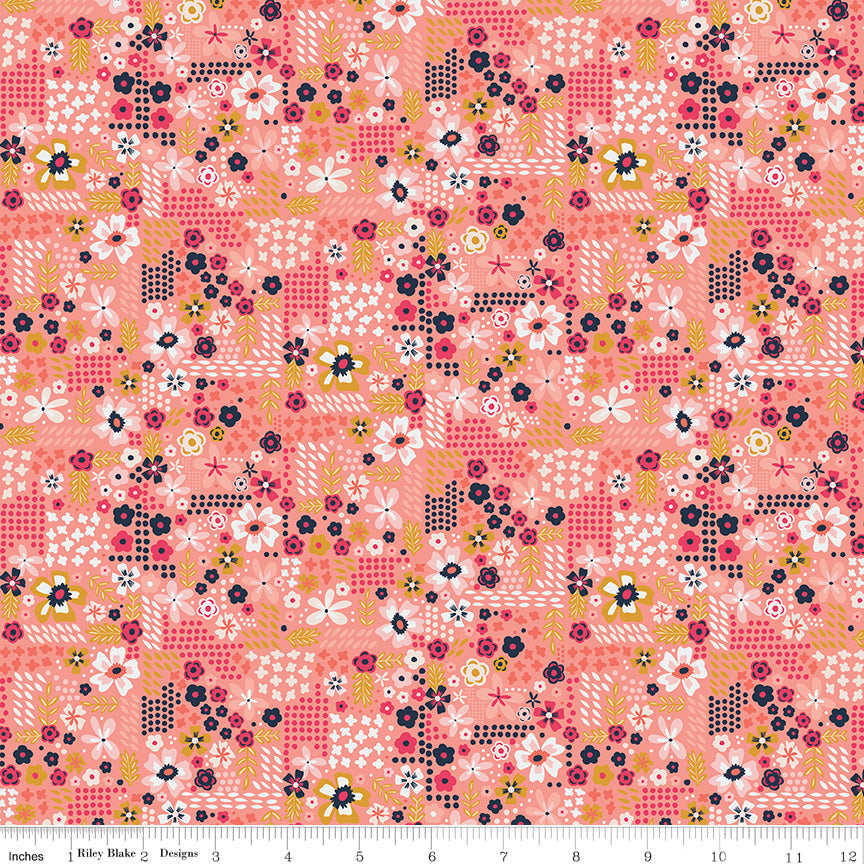 Riley Blake Designs Golden Aster Garden Coral