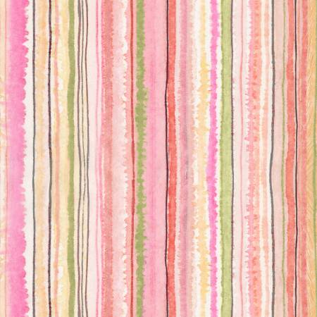 Timeless Treasures Floral Study Multi Stripe Digitally Printed