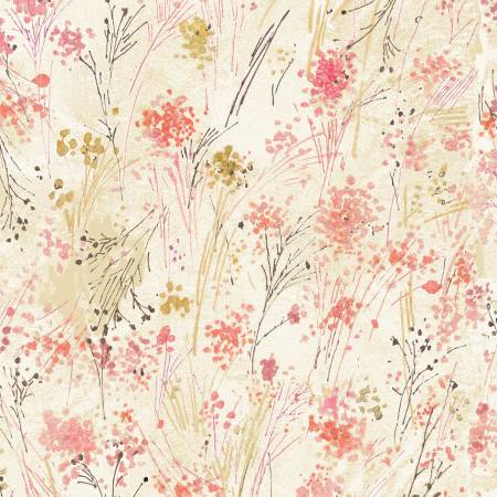 Timeless Treasures Floral Study Cream Floral Digitally Printed