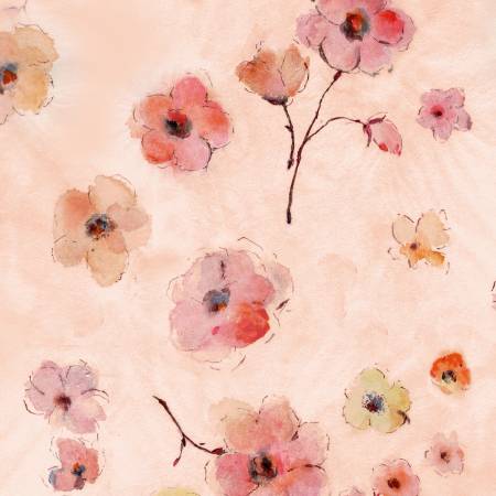 Timeless Treasures Floral Study Pink Floral Digitally Printed