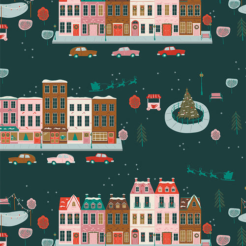 Art Gallery Fabrics Christmas in The City Joyful Boulevard Night