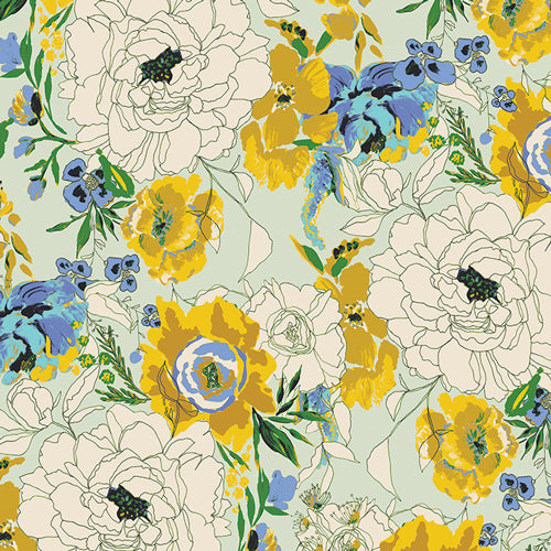 {New Arrival} Art Gallery Fabrics Charlotte Charlottes Garden Mist