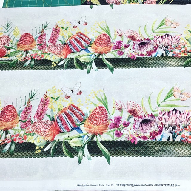 In The Beginning Australian Garden Twist Border Print Cream