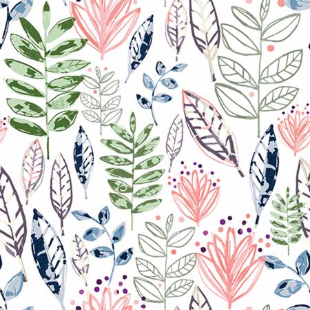 {New Arrival} Shannon Fabrics Digital CUDDLE Blossom Cuddle Modern Leaf