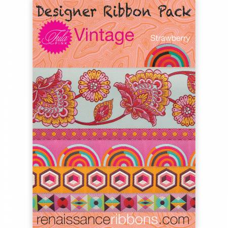 {New Arrival} Tula Pink Vintage Strawberry Designer Ribbon Pack