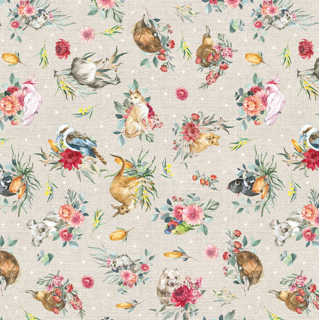 Devonstone Bush Celebration Christmas Floral Animals Cream