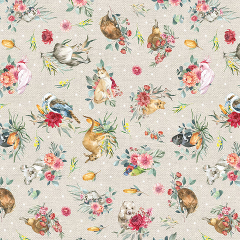 Devonstone Bush Celebration Christmas Floral Animals Cream