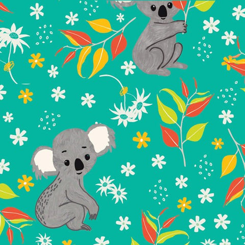 Amanda Joy Designs Koala Capers Koala Calypso Turquoise