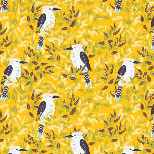 Amanda Joy Designs Kookaburra Calling Kookaburra Calypso Yellow