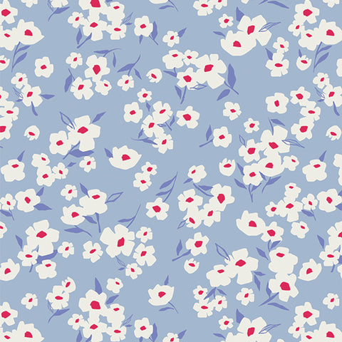 {New Arrival} Art Gallery Periwinkle FLANNEL Spring Daisies