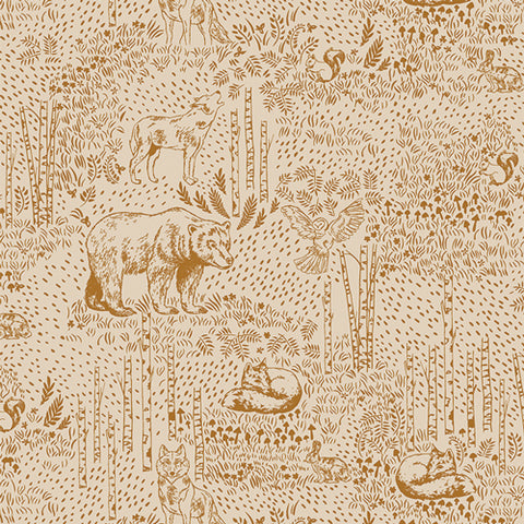 {New Arrival} Art Gallery Fabrics Woodland Keeper FLANNEL Awaken Forest Acorn
