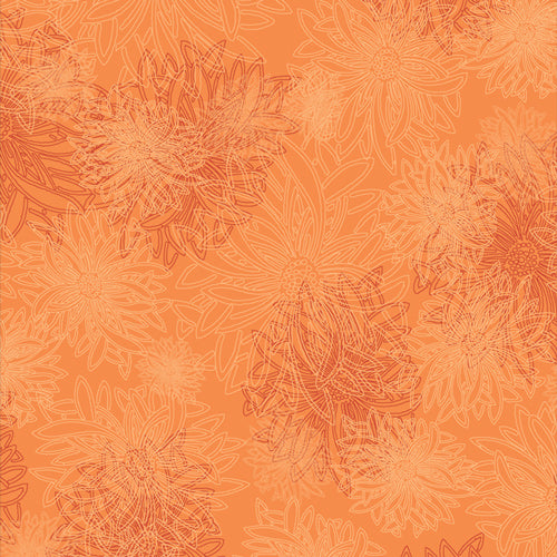 {New Arrival} Art Gallery Fabrics Floral Elements Tangerine