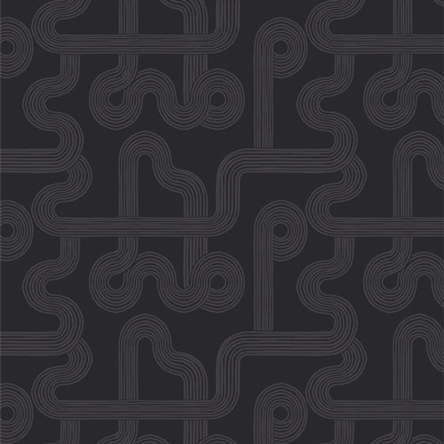 Art Gallery Fabrics Duality Fusion Winding Course Black