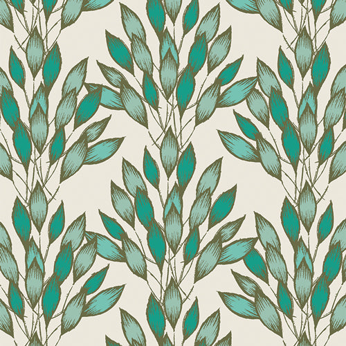 {New Arrival} Art Gallery Fabrics Haven Brushed Leaves Jade
