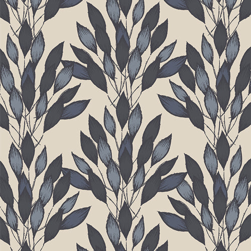 {New Arrival} Art Gallery Fabrics Haven Brushed Leaves Gris