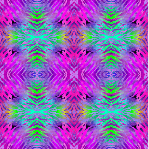 In The Beginning Fabrics Safari Jungle Fuchsia Geo Digital