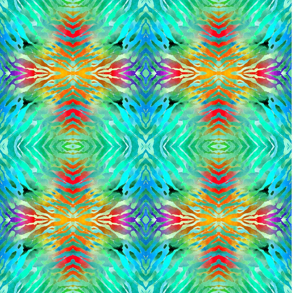 In The Beginning Fabrics Safari Jungle Aqua Geo Digital