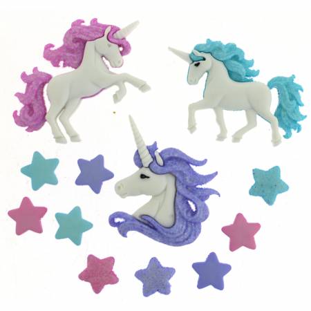 Dress it up buttons Magical Unicorn Glitter Buttons