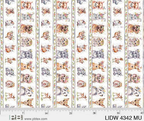 P &  B Textiles Little Darlings Woodland Animal Stripe