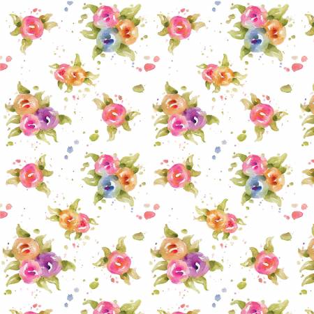 P &  B Textiles Little Darlings Floral White