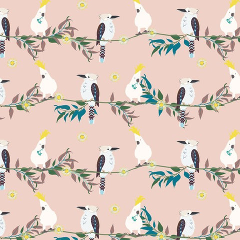 Amanda Joy Designs Kookaburra Calling Feathered Line-up Pink
