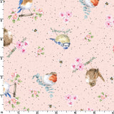 Maywood Studio Bramble Patch Tossed Birds Pink