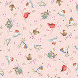 Maywood Studio Bramble Patch Tossed Birds Pink