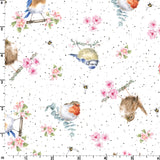 Maywood Studio Bramble Patch Tossed Birds White