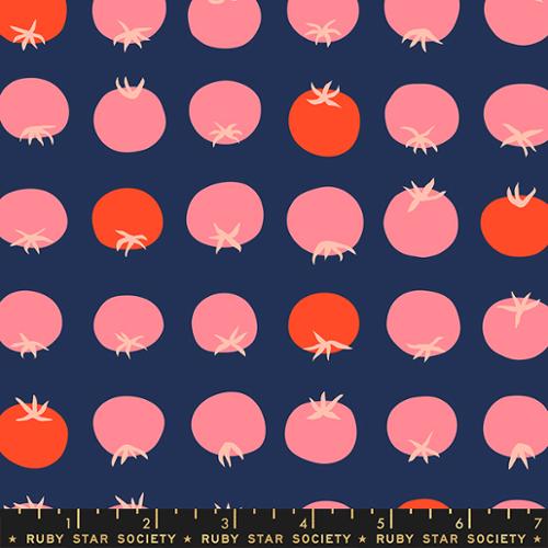 Moda Ruby Star Society Tomato Tomahto Main Tomato Dark Blue