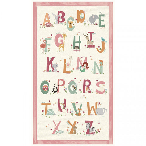 {New Arrival} P &  B Textiles Animal Alphabet Pink Panel