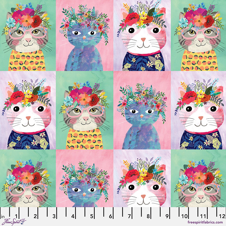 {New Arrival} Freespirit Mia Charro Floral Pets Floral Kitties - Multi