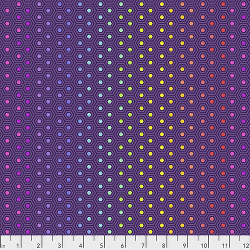{New Arrival} Tula Pink True Colours Hexy Rainbow - Starling