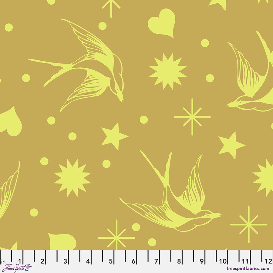 {New Arrival} Tula Pink Neon True Colours Neon Fairy Flakes Moon Beam