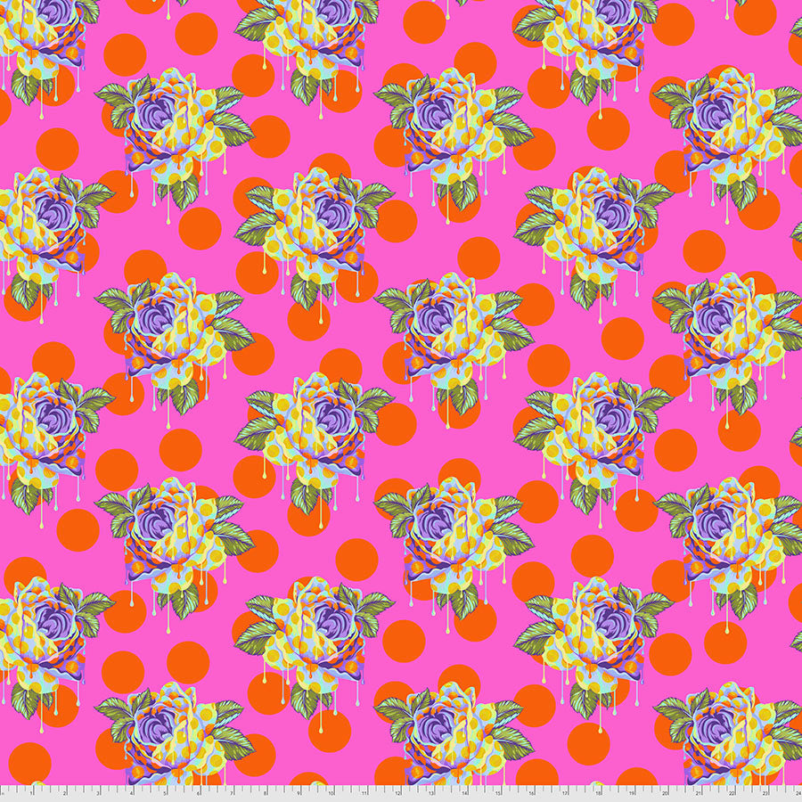 Tula Pink Curiouser & Curiouser Painted Roses - Daydream