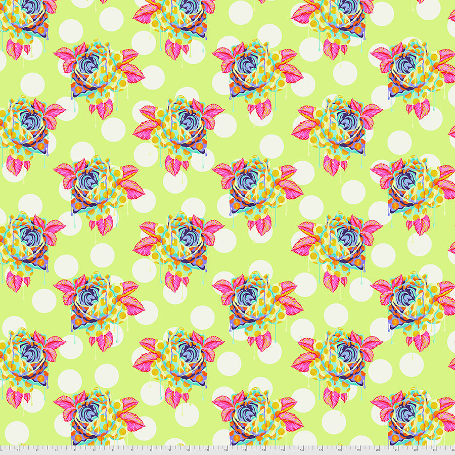 Tula Pink Curiouser & Curiouser Painted Roses - Sugar