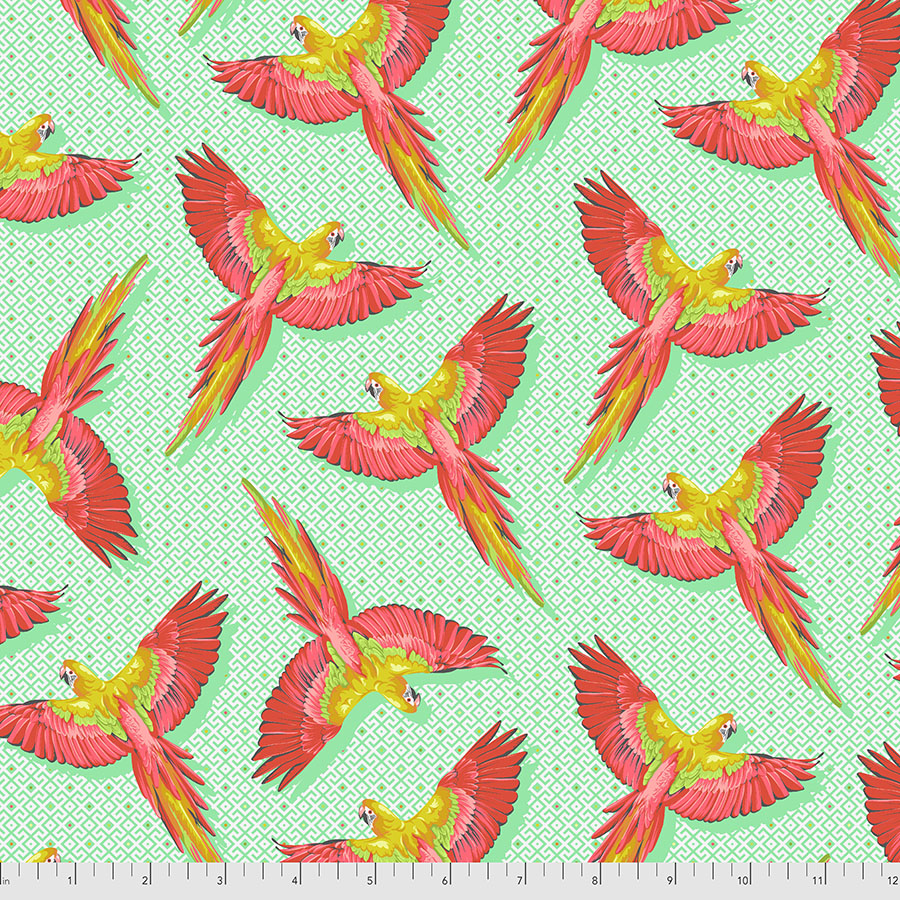 {New Arrival} Tula Pink Daydreamer Macaw Ya Later - Mango