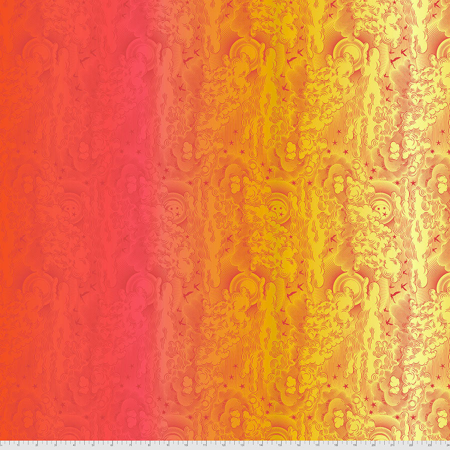 {New Arrival} Tula Pink Daydreamer Little Fluffy Clouds - Mango