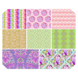 {New Arrival} Tula Pink Parisville Deja Vu Fat Quarter 8pcs/bundle Manufacturer Cut 6 FQs + 2 91cm Cuts