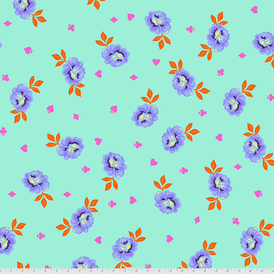 {New Arrival} Tula Pink Curiouser & Curiouser Backing 108 Fabric - Big Buds - Daydream