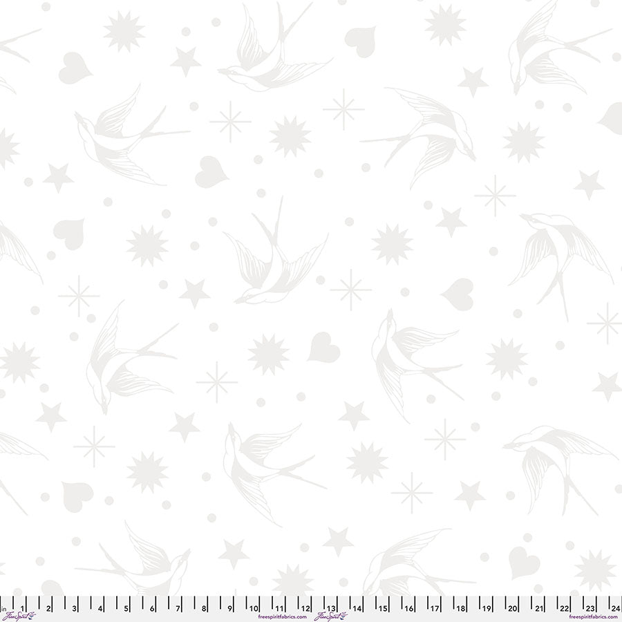 {New Arrival} Tula Pink True Colours Backing Fabric - Fairy Flakes XL - Snowfall